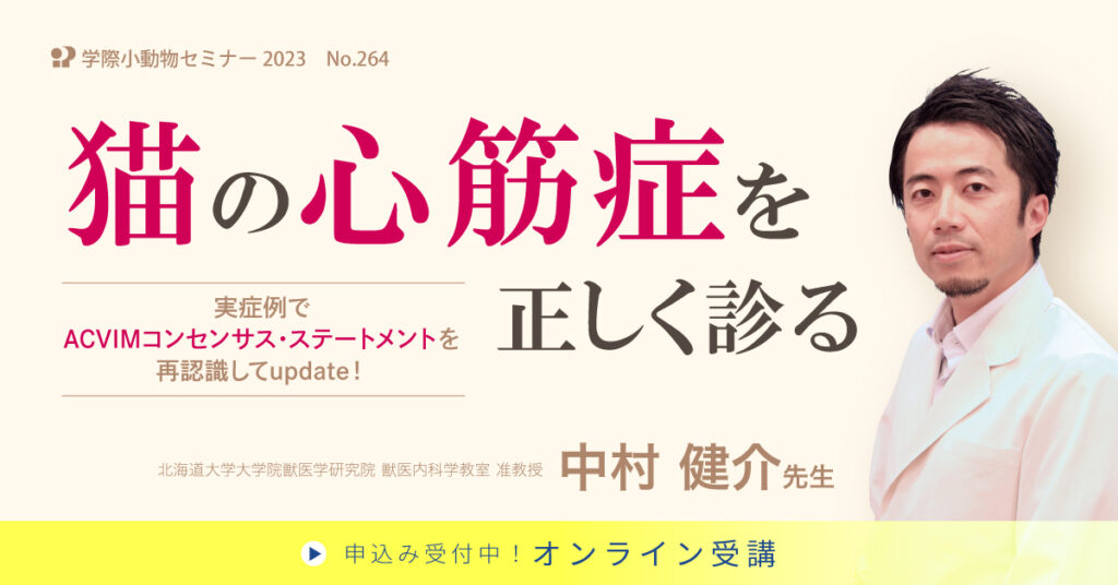 獣医師セミナー｜No.264 中村健介先生「猫の心筋症を正しく診る」