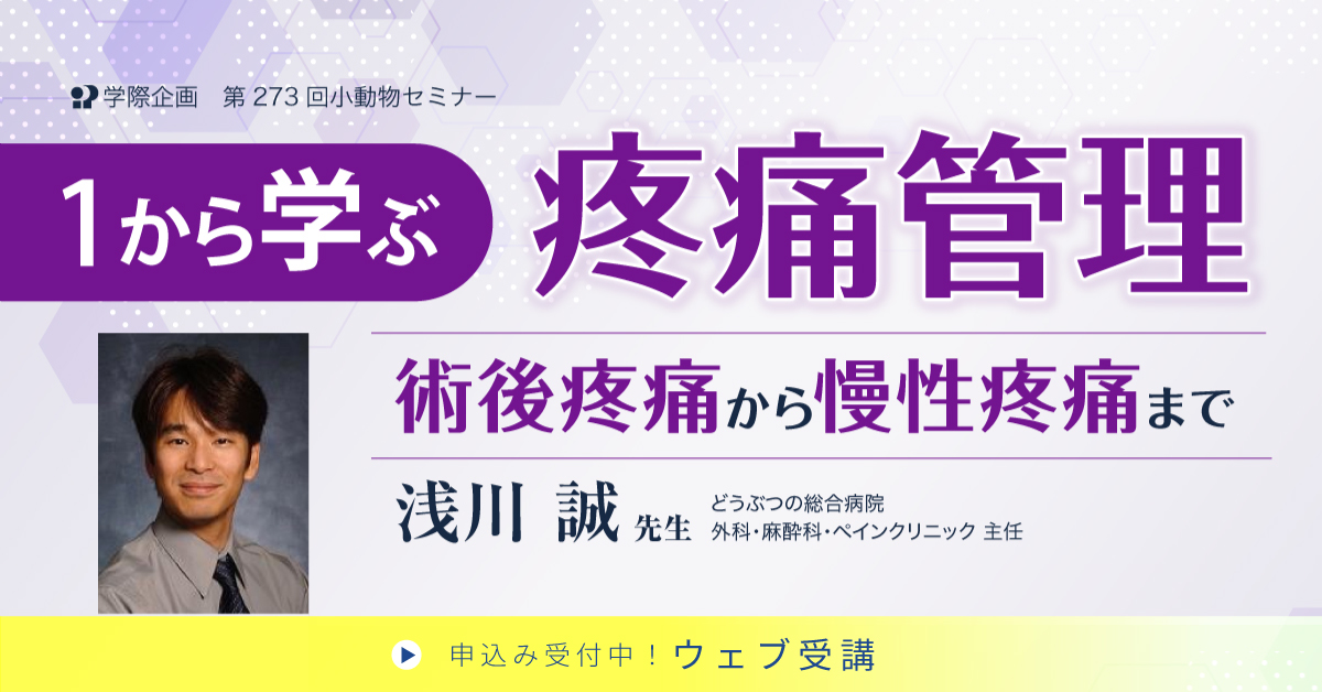 No.273　1から学ぶ疼痛管理、術後疼痛から慢性疼痛まで