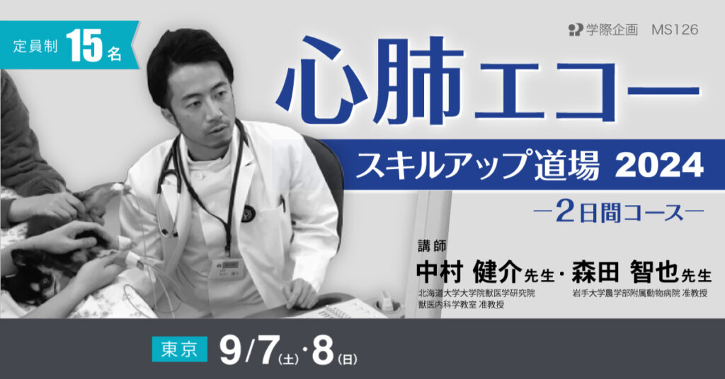 中村健介先生「心肺エコー スキルアップ道場 2024」獣医師 セミナー