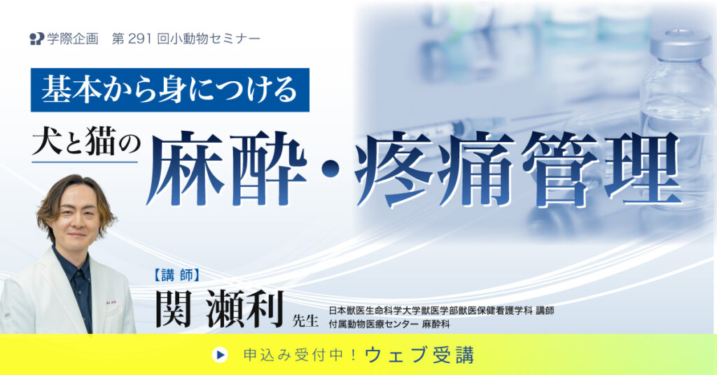 犬と猫の麻酔・疼痛管理